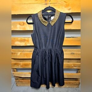 Kate Spade ♠️ dress  Size 0 black with gold collar